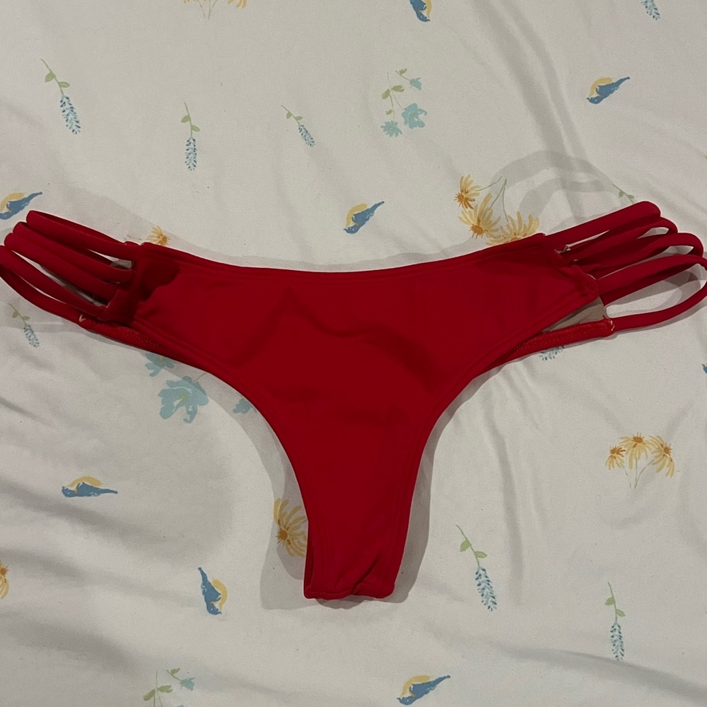Midori Red Bikini Thong Bottoms